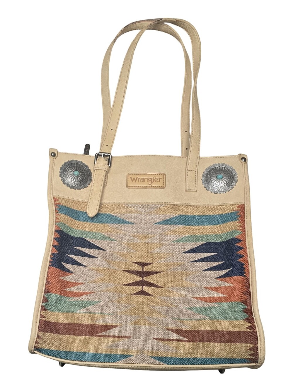 Vintage Wrangler Large Crossbody Purse Western Aztec Tote Bag